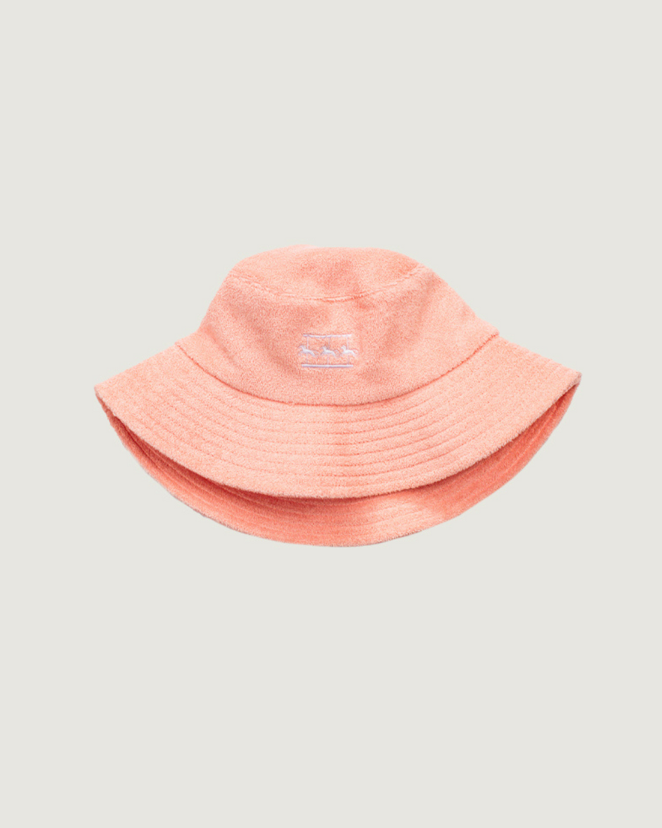 Cawley Bucket Hat in Orange Peach Slightly Skewiff Bucket Hat In Orange Canvas XS 53 cm - Jill  main image 4